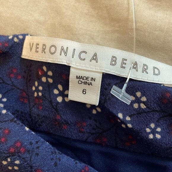 Veronica Beard Zipper Skirt in Navy Print - Picture 2 of 5